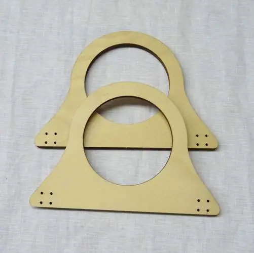 Manici per borsa in legno naturale 2 pezzi base cm 18 | Nuovo prodotto
