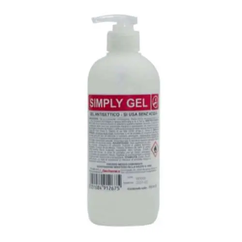 Simply gel igienizzante per mani, da usare senza acqua, flacone ml 500 senza dosatore - Prodotto di punta