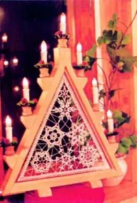 Schwibbogen albero con 7 candele elettriche + disegno stelle | Quasi esaurito