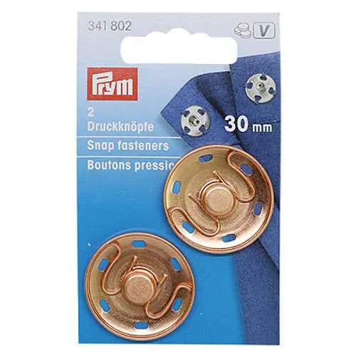 Bottoni a pressione prym 341802, diametro mm 30 colore rame 2 bottoni | Ultima novità