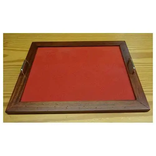 Vassoio arte povera rettangolare 2 maniglie cm 35,5×45,5/vetro cm 28,5×38,5 - Offerta imperdibile