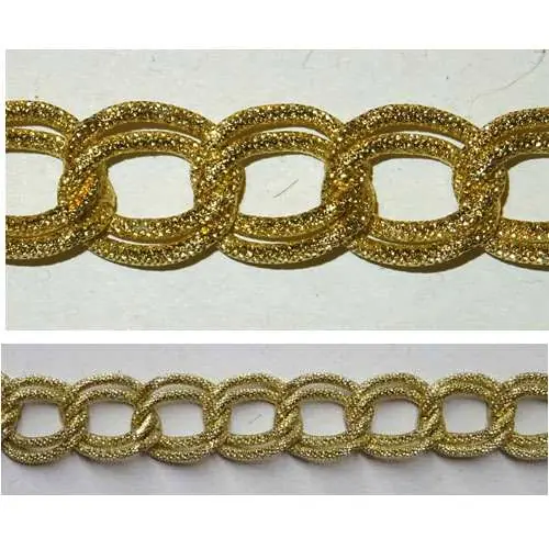 Catena alluminio maglia doppia ovale mm 18×13,5 oro chiaro satinato, vendita a multipli di 50 cm | Bestseller