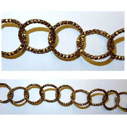 Catena alluminio forziere diamantata 250, maglia tonda mm 23 topazio, vendita a multipli di 50 cm - Pronto per la spedizione
