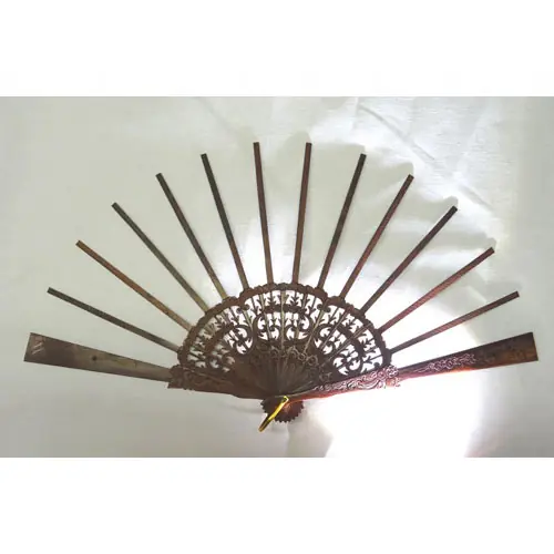 Struttura ventaglio in legno Santo “Roselline” cm43/custodia in pelle - Super prezzo